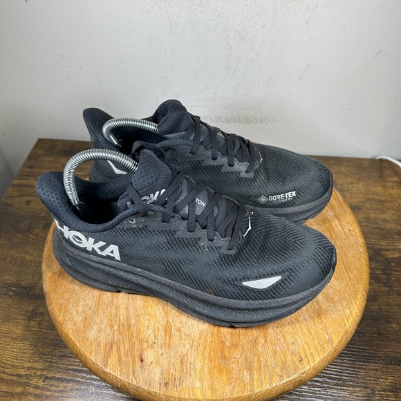 Hoka One One Clifton 9 GTX Men's Black Gore-Tex Shoes Size 8D 1141470F BBLC